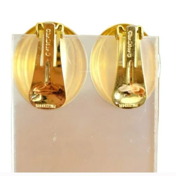Christian Dior 80s Vintage Gold Clip On Earrings - Picture 4 of 6